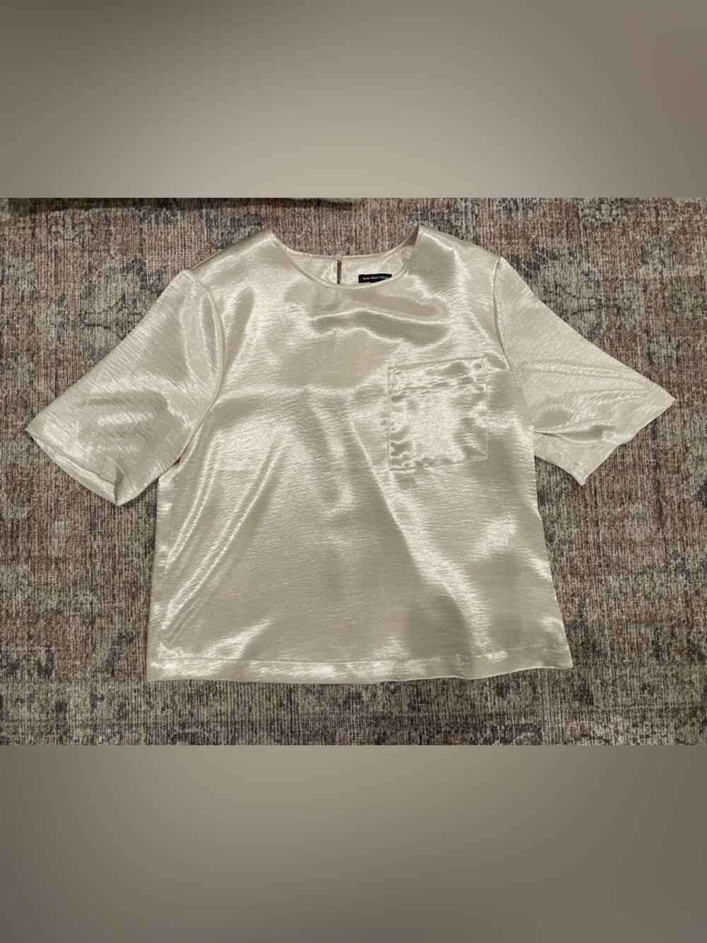 Who What Wear Satin Short-Sleeve Top